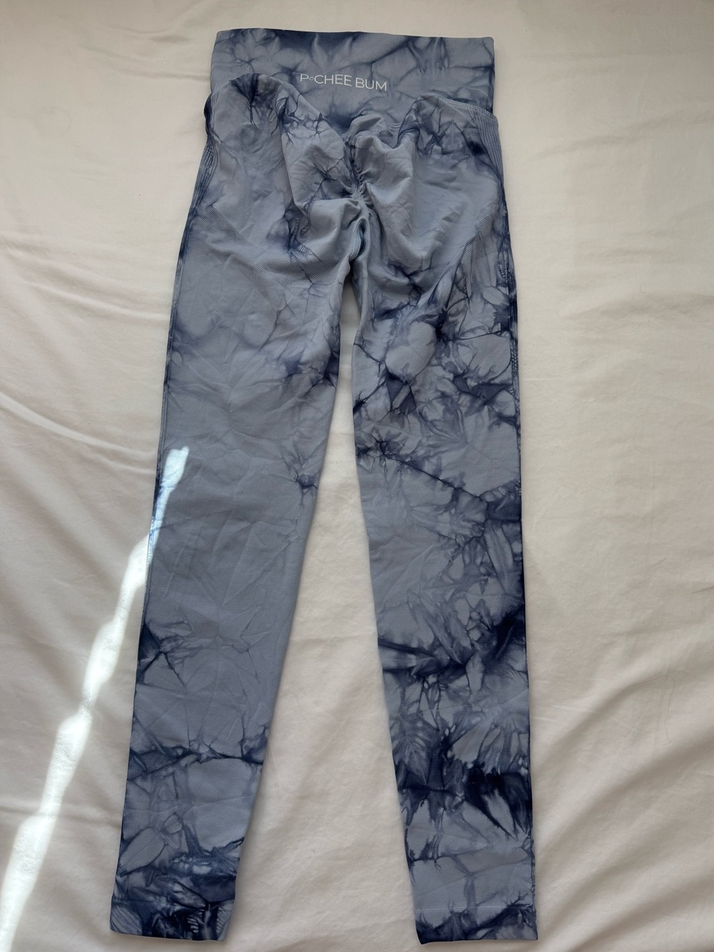 PcheeBum Blue Tie-Dye Scrunch Butt Leggings